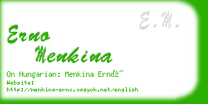 erno menkina business card